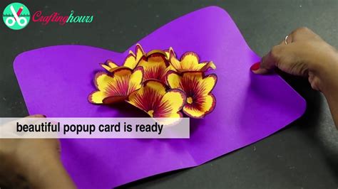 How To Make Pop Up Cards Pop Up Flower Card Diy Tutorial Youtube