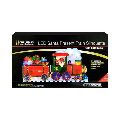 Christmas Santa Train Metallic Silhouette