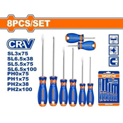 Комплект отвертки намагнетизирани WADFOW Crv SL PH 8 части