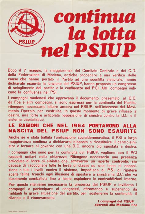 Manifesti del Partito socialista italiano di unità proletaria