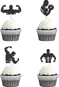 Amazon 24Pcs Robust Muscle Man Cupcake Topper Bodybuilder Lexed