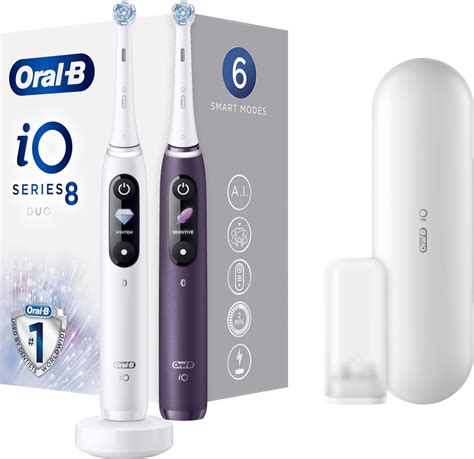 Oral B IO 8n Elektrische Tandenborstels Duoverpakking Wit En Paars