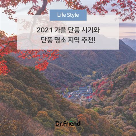 2021 가을 단풍 시기와 단풍 명소 지역 추천 Drfriend Blog