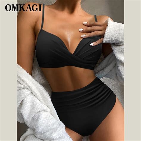 Omkagi High Waist Bikini Women S Sexy Swimsuit Bikini Set Swimsuit