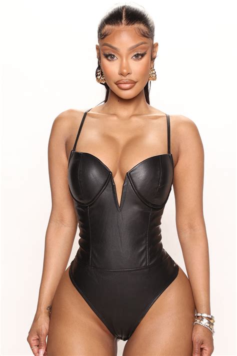 Alondra Bustier Bodysuit Black Fashion Nova Bodysuits Fashion Nova