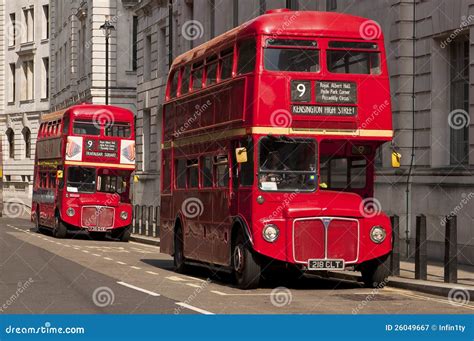 Famous Red Double-decker London Buses Editorial Photography - Image of copy, automobile: 26049667