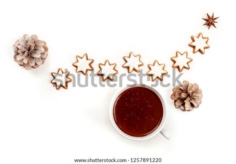 Overhead Photo Zimtsterne Traditional German Cinnamon Stock Photo