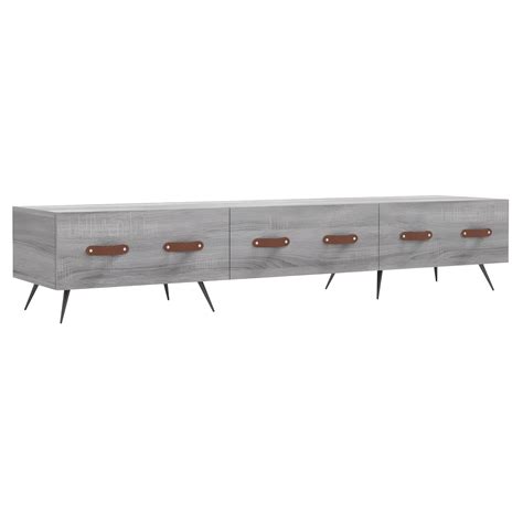 Meuble TV sonoma gris 150x36x30 cm bois d ingénierie GR84499