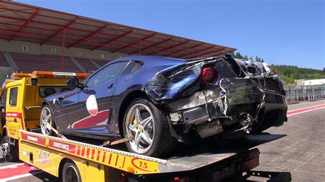 Ferrari 599 Gtb Fiorano Hgte Crashed On Circuit Spa Francorchamps Youtube