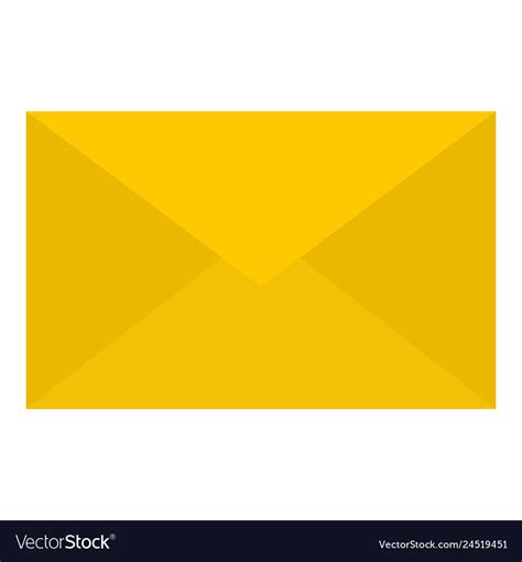 Yellow Mail Letter Icon Flat Style Royalty Free Vector Image