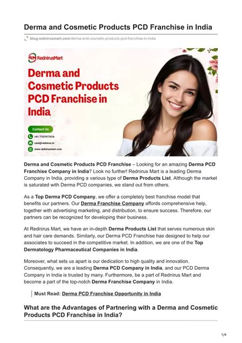 Ppt Derma And Cosmetic Products Pcd Franchise In India Powerpoint