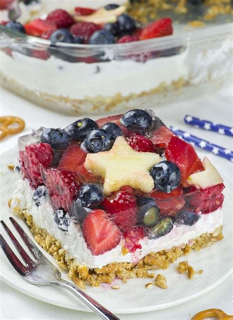 No Bake Summer Berry Pretzel Salad OMG Chocolate Desserts