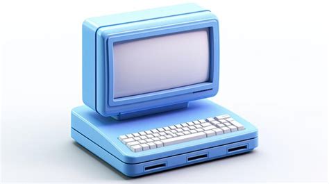 Premium Photo A Blue Computer With A White Keyboard On Top Of It