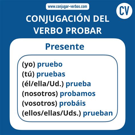 Probar Verbo Probar Conjugacion Del Verbo Probar Conjugar