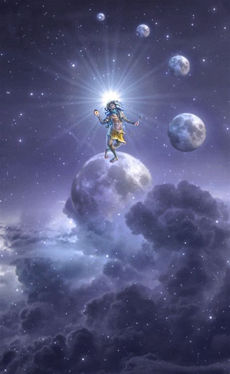 Lord Shiva As Nataraj In Cosmic Galaxy In Creative Art Painting