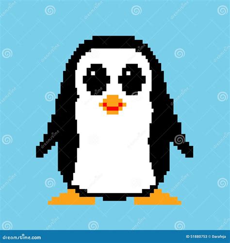 Penguin Pixel Art. Pixelated Flightless Seabird. 8 Bit Vector ...