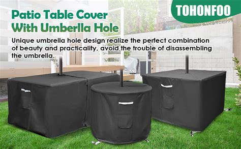 Amazon Tohonfoo Round Patio Table Cover With Umbrella Hole