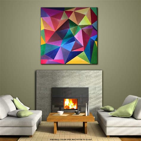 Wall Art Painting Acrylic Geometric Contemporary Home Decor Abstract ...