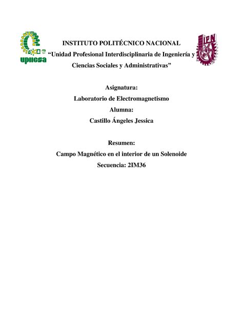 Campo Magn Tico En El Interior De Un Solenoide Electromagnetismo