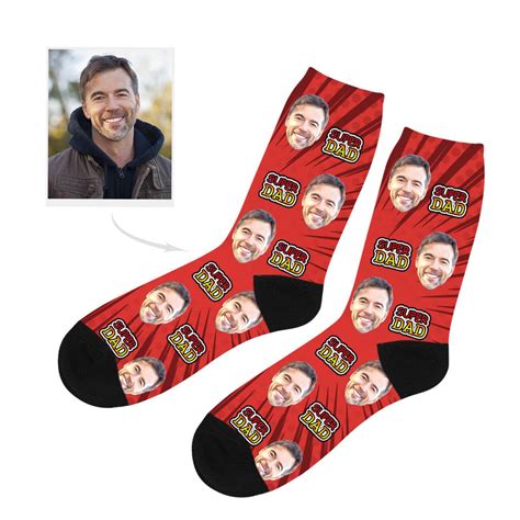 Custom Made Super Dad Socks Yourphotosocks