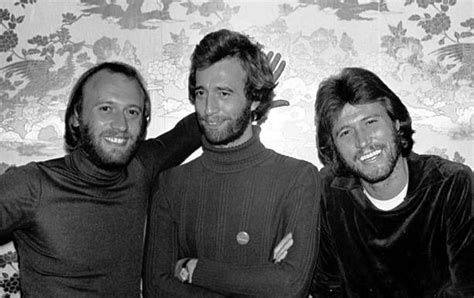 Maurice Gibb Robin Gibb Barry Gibb Of The Bee Gees In New York City New