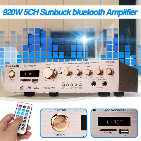 920 Вт 220 В 5CH bluetooth Hi-Fi Стерео AV объемный усилитель FM ...