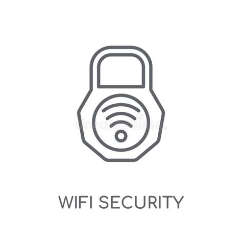 Icono Linear De La Seguridad De Wifi Estafa Moderna Del Logotipo De La