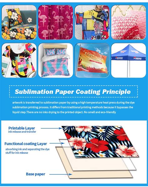 70gsm 80gsm 100gsm 120gsm Large Format Fast Dry Sublimation Transfer