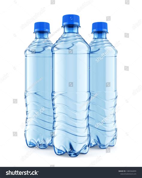 Group Three Plastic Bottles Still Water Stock Illustration 1380366809
