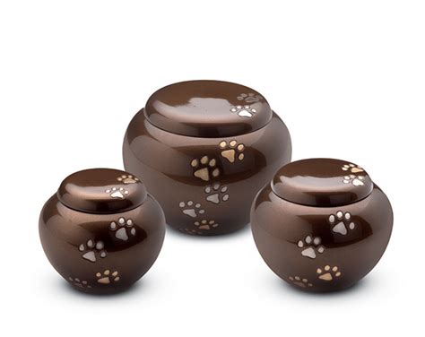 Two Tone Paw Prints Round Pet Urn - Natures Pet Loss