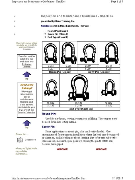 Inspection And Maintenance Guidelines Shackles Download Free Pdf