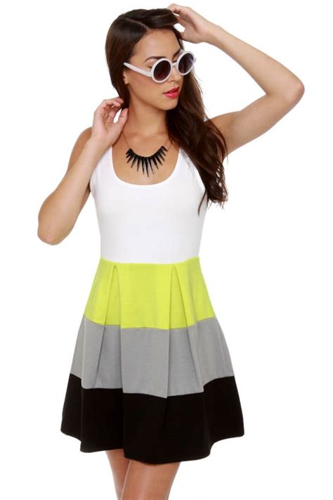 Cute Color Block Dress Tank Dress 37 50 Lulus