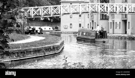 Canal boat on Lancaster Canal Stock Photo - Alamy