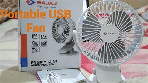 Portable USB Fan Bajaj Pygmy Mini Personal Fan 110 Mm 10 W High