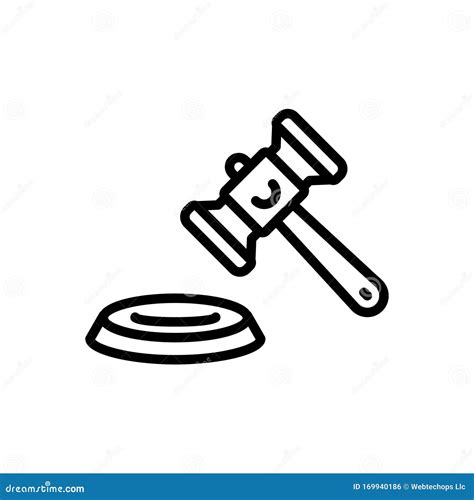 Black Line Icon For Lawsuit Legal Action And Proceedings Stock Vector