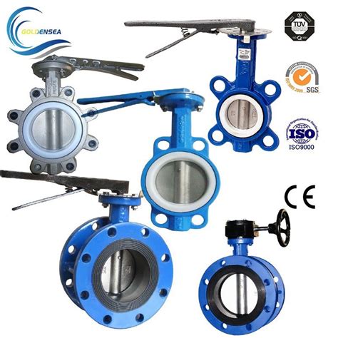 Pn Manual Cast Iron Soft Seat Wafer Type Epdm Butterfly Valve For