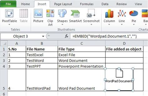 How To Embed A File As An Object In An Excel Worksheet HubPages