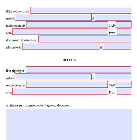 Delega Ritiro Documenti Fac Simile Editabile Da Stampare