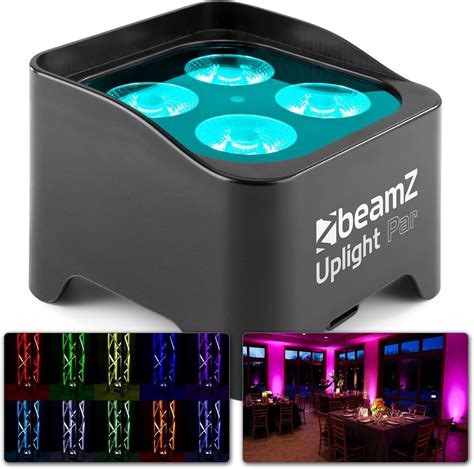 Beamz Bbp Led Battery Par Uplight Spot Light With Remote Control Dmx