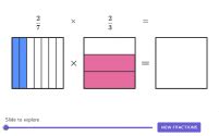 multiplying fractions  visual models geogebra