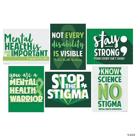 Mental Health Awareness Posters Set Of 6 NIMCO Inc