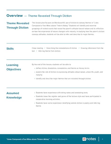 Tintern Abbey Themes Lesson Plan - eNotes.com