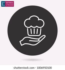 Muffin Outline Icon Editable Stroke Vector Stock Vector Royalty Free