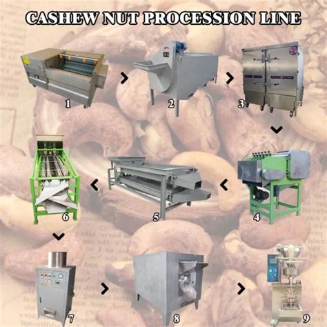 Automatic Cashew Shelling And Peeling Processing Line Cashew Nut