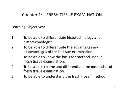 Chapter 1 Fresh Tissue Examination