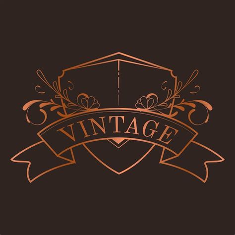 Free Vector Vintage Bronze Art Nouveau Badge Vector