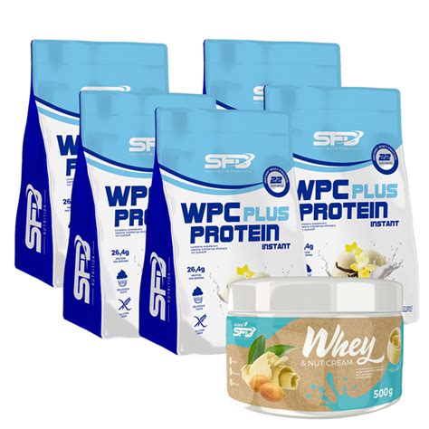 199 Pln • 5x Wpc Protein Plus Whey And Nut Cream 5x750g 500g Sfd Nutrition • Najtaniej • Sklep Sfd