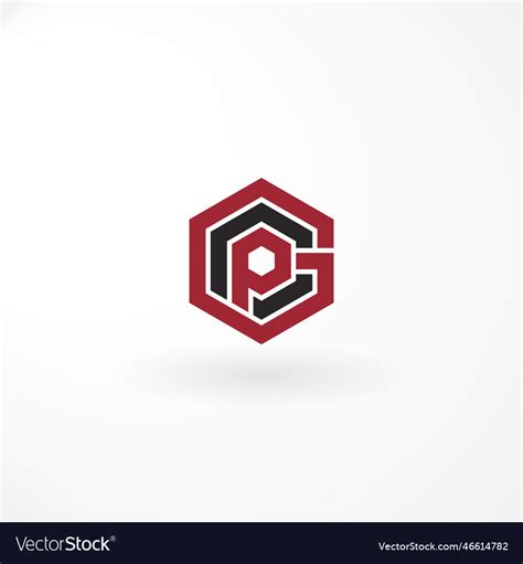 logo letters pcg customized abstract style vector image