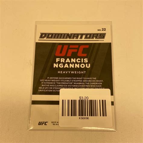 2022 Donruss Optic Ufc Dominators 22 Francis Ngannou Heavyweight