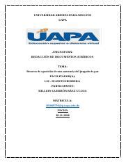 TAREA V REDACCION JURIDICA Docx UNIVERSIDAD ABIERTA PARA ADULTOS UAPA